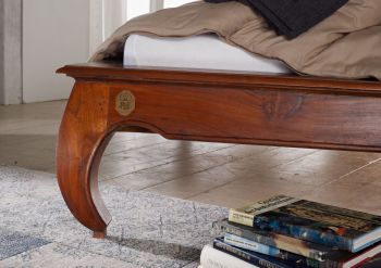 Bett Akazie 160x200x42 nougat lackiert OPIUM #263