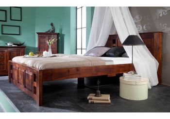 Bett Akazie 160x200x90 nougat lackiert OXFORD #252