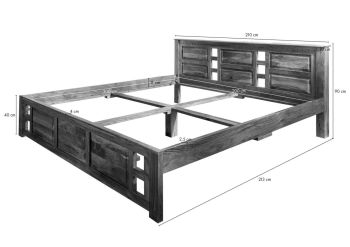 Bett Akazie 160x200x90 nougat lackiert OXFORD #252