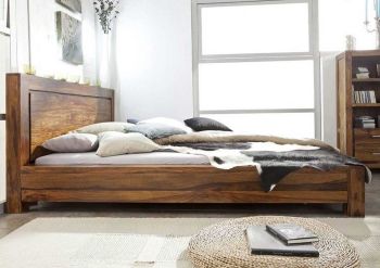 Bett Sheesham 180x200x90 life honey lackiert METRO LIFE #137