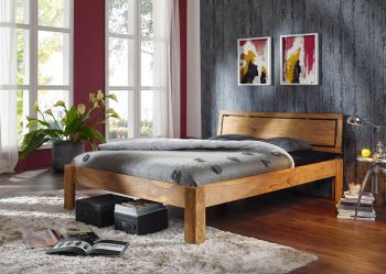 Bett Sheesham 180x200x83  braun geölt NATURE BROWN #522
