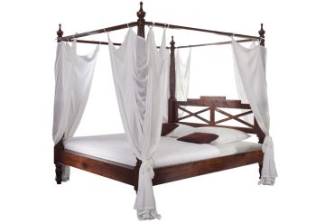 Himmelbett Akazie 180x200x224 nougat lackiert OXFORD #246