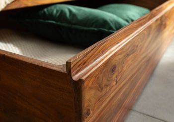 Bett mit Schublade Sheesham 180x200x90 walnuss gewachst TORONTO #254