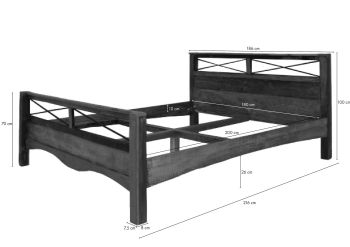 Bett Altholz 180x200x100 mehrfarbig lackiert NATURE OF SPIRIT #47