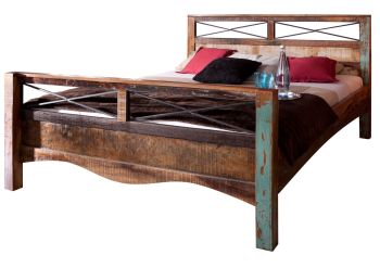Bett Altholz 180x200x100 mehrfarbig lackiert NATURE OF SPIRIT #47
