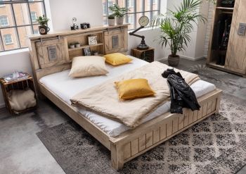 Bett Mango 180x200 whitewash lackiert RAILWAY #343