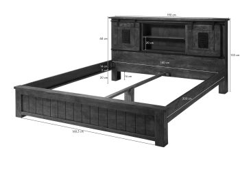 Bett Mango 180x200 natur lackiert RAILWAY #143