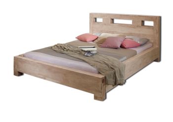Bett Sheesham 200x200x90 grau geölt NATURE GREY #204