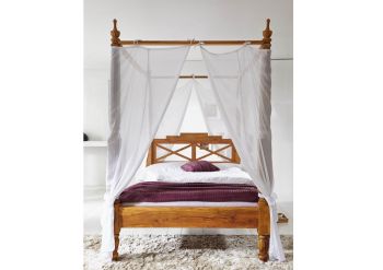 Himmelbett Sheesham 200x200x224  braun geölt NATURE BROWN #533