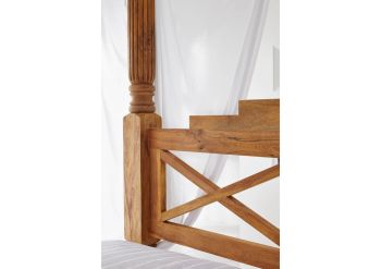 Himmelbett Sheesham 200x200x224  braun geölt NATURE BROWN #533