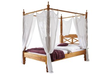 Himmelbett Sheesham 200x200x224  braun geölt NATURE BROWN #533