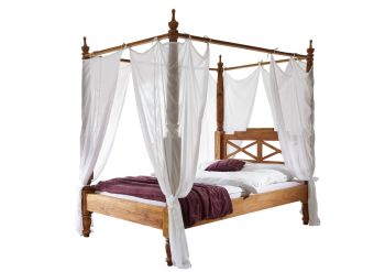 Himmelbett Sheesham 200x200x224  braun geölt NATURE BROWN #533