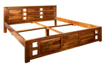 Bett Akazie 200x200x90 honig lackiert OXFORD #0254