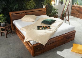 Bett Sheesham 200x200 walnuss gewachst TORONTO #258