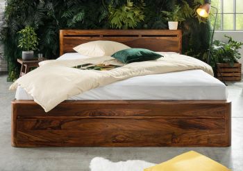 Bett Sheesham 200x200 walnuss gewachst TORONTO #258