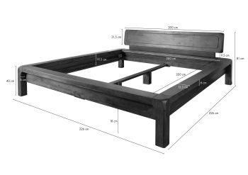 Bett Akazie 200x200x80 honig lackiert BUENO #021