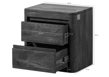 Nachttisch Sheesham 50x35x50 walnuss gewachst TORONTO #263