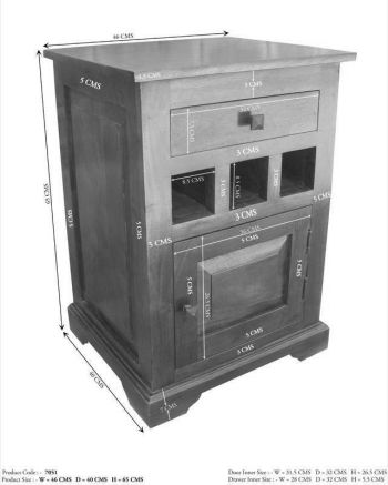 Nachttisch Akazie 46x40x65 honig lackiert OXFORD #268