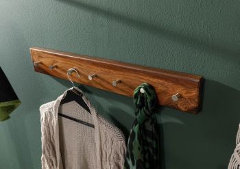 Wandgarderobe Sheesham 70x5x10 walnuss gewachst TORONTO #240
