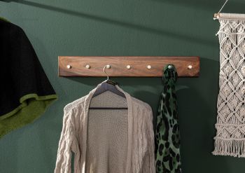 Wandgarderobe Sheesham 70x5x10 walnuss gewachst TORONTO #240