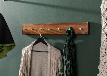 Wandgarderobe Sheesham 70x5x10 walnuss gewachst TORONTO #240