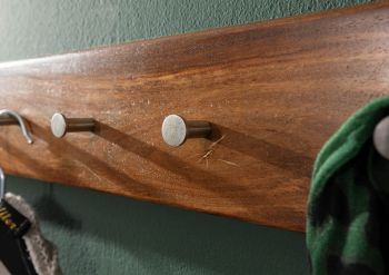 Wandgarderobe Sheesham 70x5x10 walnuss gewachst TORONTO #240