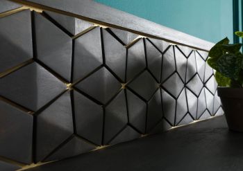 Wandregal Mango 159x22x29 grau geölt DIAMOND #125