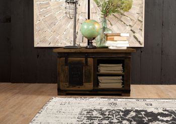 Truhe Mango 76x51x46 braun lackiert RAILWAY #434