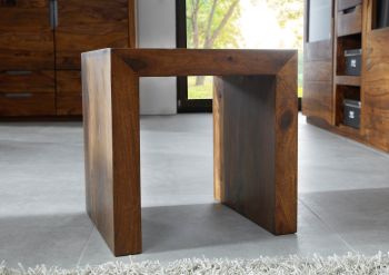 Hocker Sheesham 45x40x40 walnuss lackiert DUKE #111