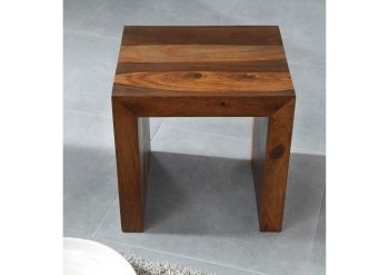 Hocker Sheesham 45x40x40 walnuss lackiert DUKE #111