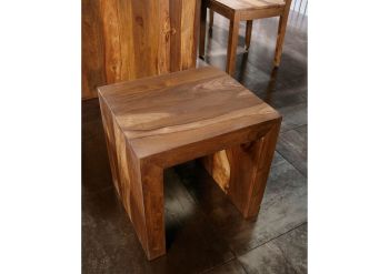 Hocker Sheesham 45x40x40 walnuss lackiert DUKE #111