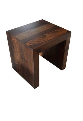 Hocker Sheesham 45x40x40 walnuss lackiert DUKE #111