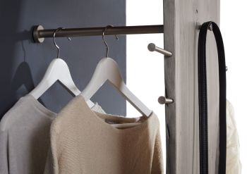 Garderobe Akazie 36x40x200 grau lackiert PURE ACACIA #914