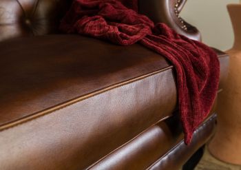 Ohrensessel Echtleder 88x80x108 braun CHESTERFIELD #101