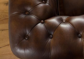 Sofa 4-Sitzer Echtleder 274x82x75 braun CHESTERFIELD #104