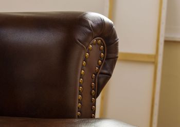 Sessel Echtleder 84x84x94 braun CHESTERFIELD #105