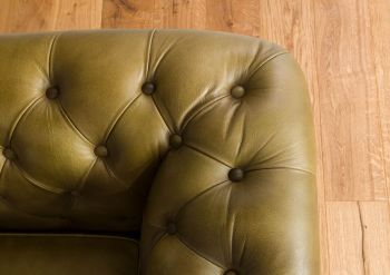 Sofa 2-Sitzer Echtleder 158x82x75 grün CHESTERFIELD #302