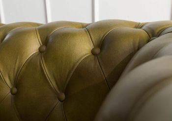 Sofa 4-Sitzer Echtleder 274x82x75 grün CHESTERFIELD #304