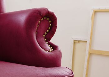 Ohrensessel Echtleder 88x81x105 rot CHESTERFIELD #401