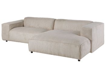 Ecksofa 279x164x69 Cord elfenbein VALENCIA