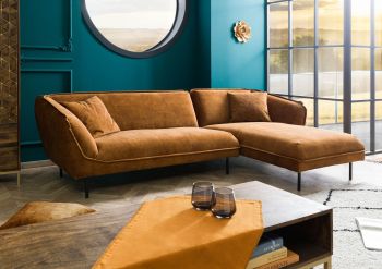 Ecksofa 277x173x76 Polyester cognac GENT