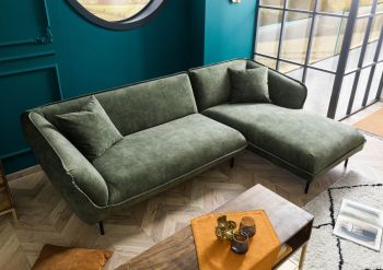 Ecksofa 277x173x76 Polyester grau-grün GENT