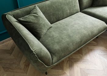 Ecksofa 277x173x76 Polyester grau-grün GENT