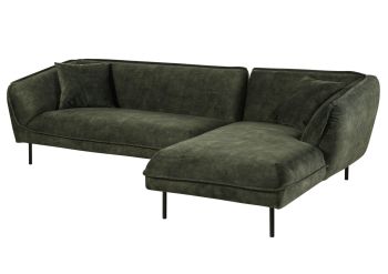 Ecksofa 277x173x76 Polyester grau-grün GENT