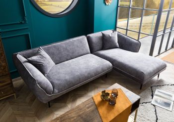 Ecksofa 277x173x76 Polyester grau GENT