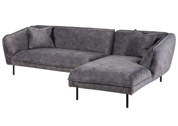 Ecksofa 277x173x76 Polyester grau GENT
