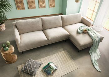Ecksofa 285x161x81 Silikon-Feder Mix beige TRIENT