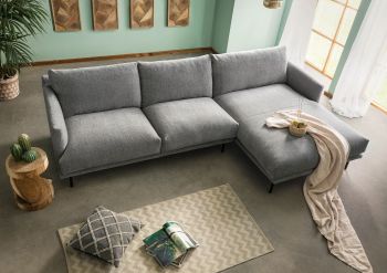 Ecksofa 285x161x81 Silikon-Feder Mix grau TRIENT