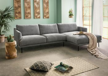 Ecksofa 285x161x81 Silikon-Feder Mix grau TRIENT