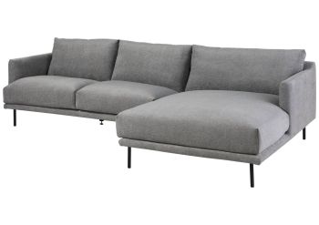 Ecksofa 285x161x81 Silikon-Feder Mix grau TRIENT